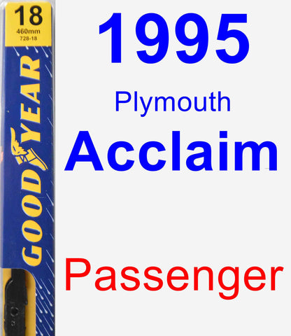 Passenger Wiper Blade for 1995 Plymouth Acclaim - Premium