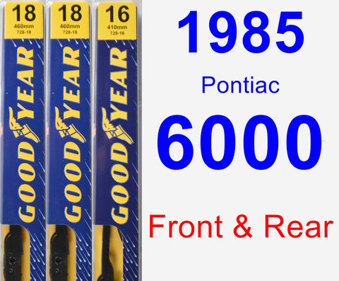 Front & Rear Wiper Blade Pack for 1985 Pontiac 6000 - Premium