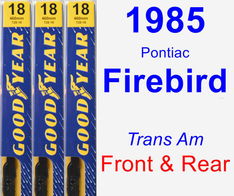 Front & Rear Wiper Blade Pack for 1985 Pontiac Firebird - Premium