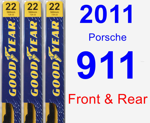 Front & Rear Wiper Blade Pack for 2011 Porsche 911 - Premium