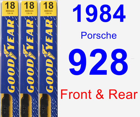 Front & Rear Wiper Blade Pack for 1984 Porsche 928 - Premium