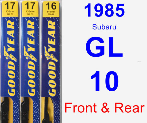 Front & Rear Wiper Blade Pack for 1985 Subaru GL-10 - Premium