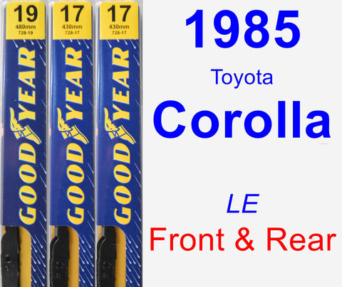 Front & Rear Wiper Blade Pack for 1985 Toyota Corolla - Premium