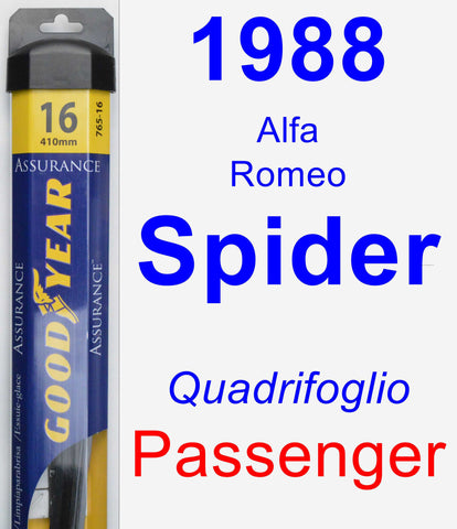Passenger Wiper Blade for 1988 Alfa Romeo Spider - Assurance