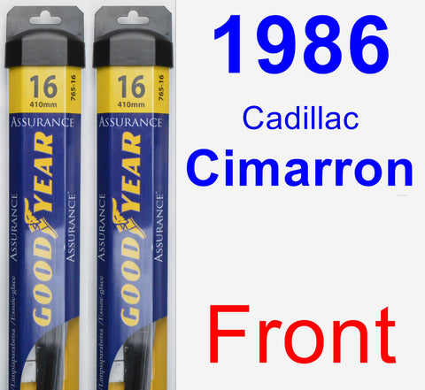 Front Wiper Blade Pack for 1986 Cadillac Cimarron - Assurance