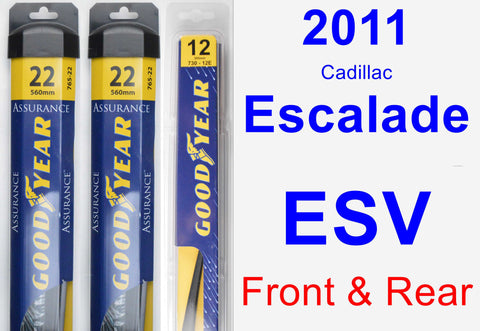 Front & Rear Wiper Blade Pack for 2011 Cadillac Escalade ESV - Assurance