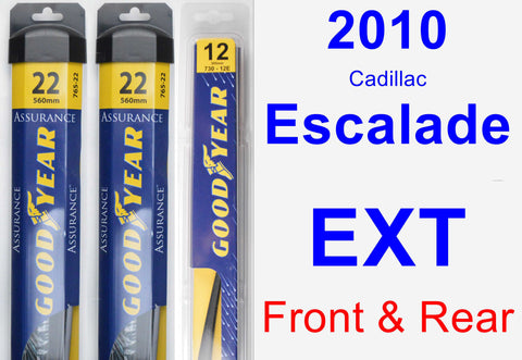 Front & Rear Wiper Blade Pack for 2010 Cadillac Escalade EXT - Assurance