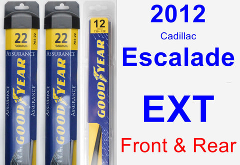 Front & Rear Wiper Blade Pack for 2012 Cadillac Escalade EXT - Assurance