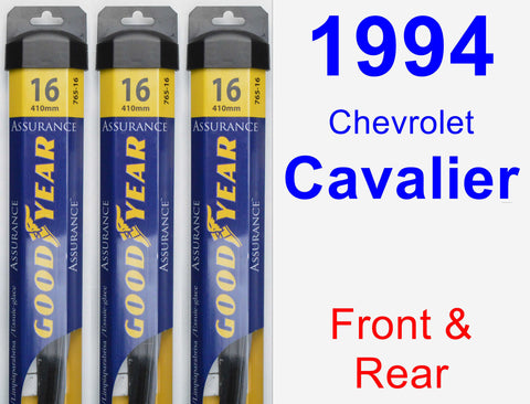 Front & Rear Wiper Blade Pack for 1994 Chevrolet Cavalier - Assurance