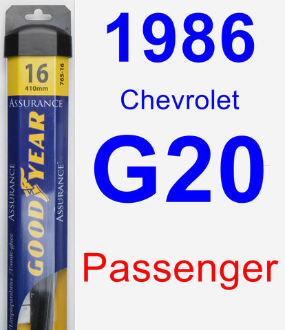 Passenger Wiper Blade for 1986 Chevrolet G20 - Assurance