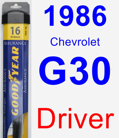 Driver Wiper Blade for 1986 Chevrolet G30 - Assurance