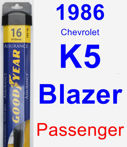 Passenger Wiper Blade for 1986 Chevrolet K5 Blazer - Assurance