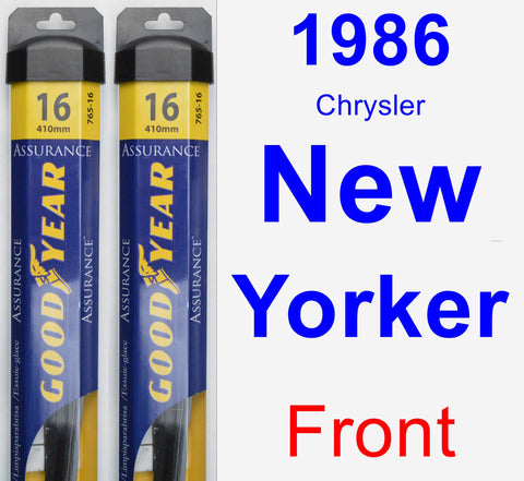 Front Wiper Blade Pack for 1986 Chrysler New Yorker - Assurance
