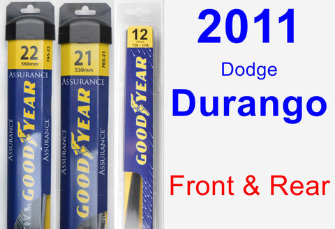 Front & Rear Wiper Blade Pack for 2011 Dodge Durango - Assurance