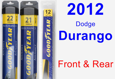 Front & Rear Wiper Blade Pack for 2012 Dodge Durango - Assurance