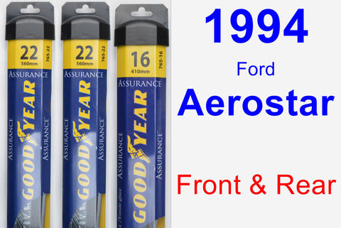 Front & Rear Wiper Blade Pack for 1994 Ford Aerostar - Assurance