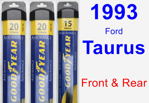 Front & Rear Wiper Blade Pack for 1993 Ford Taurus - Assurance