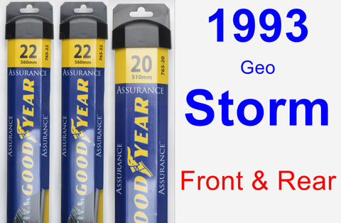 Front & Rear Wiper Blade Pack for 1993 Geo Storm - Assurance