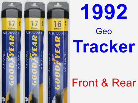 Front & Rear Wiper Blade Pack for 1992 Geo Tracker - Assurance