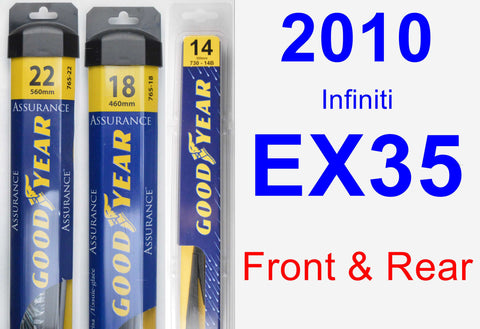 Front & Rear Wiper Blade Pack for 2010 Infiniti EX35 - Assurance