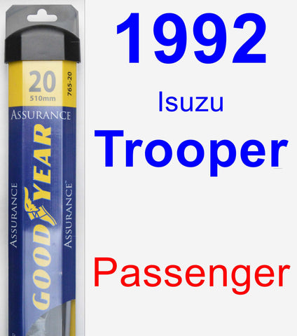 Passenger Wiper Blade for 1992 Isuzu Trooper - Assurance
