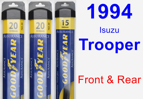 Front & Rear Wiper Blade Pack for 1994 Isuzu Trooper - Assurance