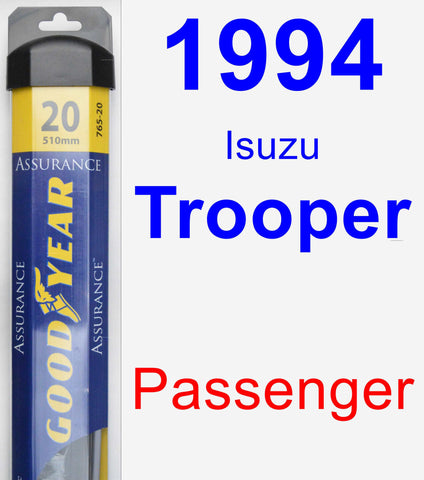 Passenger Wiper Blade for 1994 Isuzu Trooper - Assurance