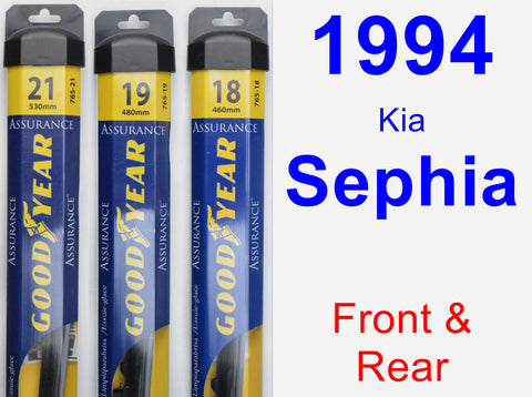 Front & Rear Wiper Blade Pack for 1994 Kia Sephia - Assurance