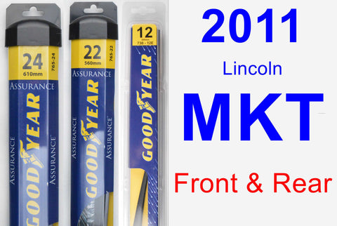 Front & Rear Wiper Blade Pack for 2011 Lincoln MKT - Assurance