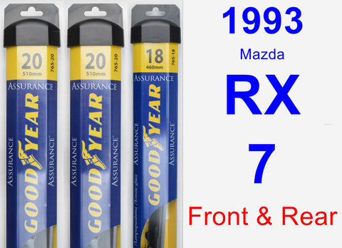 Front & Rear Wiper Blade Pack for 1993 Mazda RX-7 - Assurance