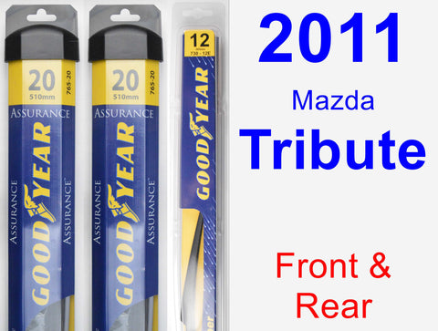 Front & Rear Wiper Blade Pack for 2011 Mazda Tribute - Assurance