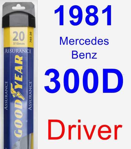 Driver Wiper Blade for 1981 Mercedes-Benz 300D - Assurance
