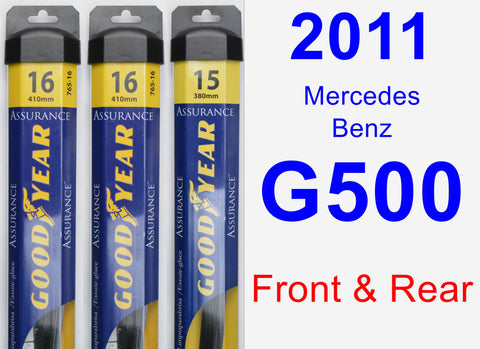Front & Rear Wiper Blade Pack for 2011 Mercedes-Benz G500 - Assurance