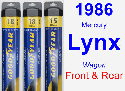 Front & Rear Wiper Blade Pack for 1986 Mercury Lynx - Assurance