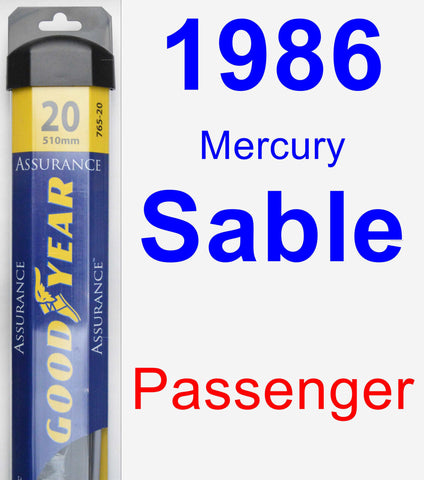 Passenger Wiper Blade for 1986 Mercury Sable - Assurance