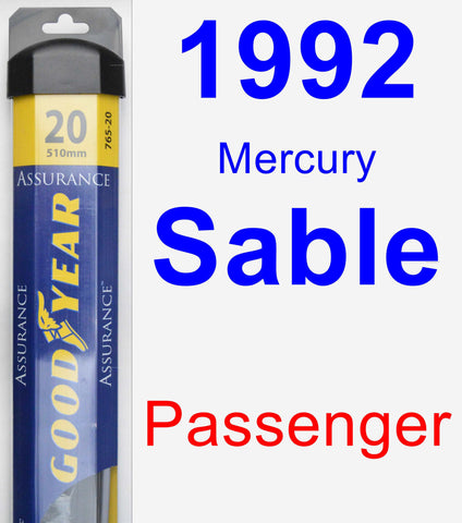 Passenger Wiper Blade for 1992 Mercury Sable - Assurance