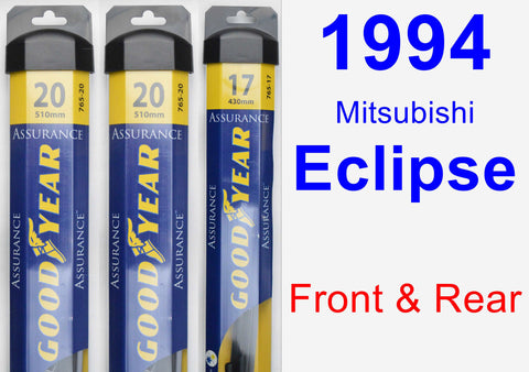 Front & Rear Wiper Blade Pack for 1994 Mitsubishi Eclipse - Assurance