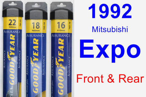 Front & Rear Wiper Blade Pack for 1992 Mitsubishi Expo - Assurance