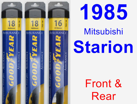 Front & Rear Wiper Blade Pack for 1985 Mitsubishi Starion - Assurance
