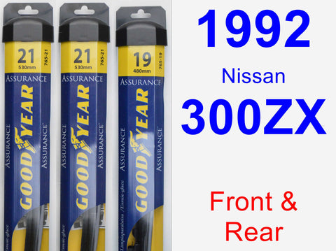 Front & Rear Wiper Blade Pack for 1992 Nissan 300ZX - Assurance