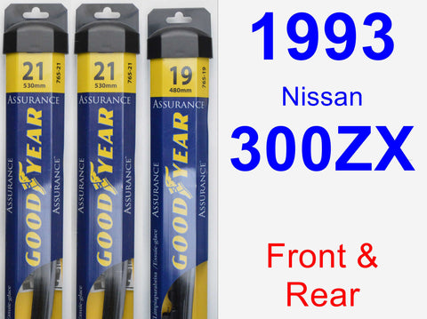 Front & Rear Wiper Blade Pack for 1993 Nissan 300ZX - Assurance
