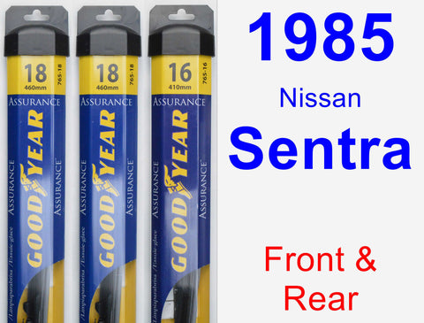 Front & Rear Wiper Blade Pack for 1985 Nissan Sentra - Assurance