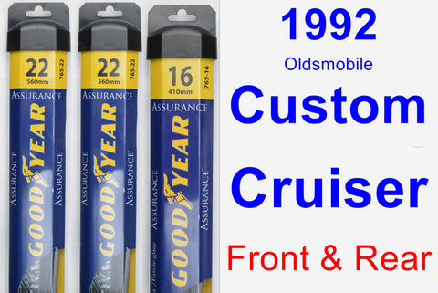 Front & Rear Wiper Blade Pack for 1992 Oldsmobile Custom Cruiser - Assurance