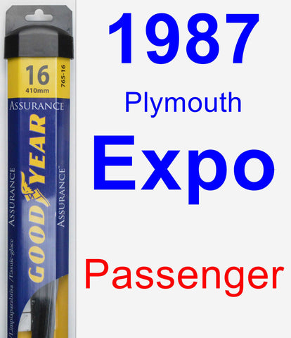 Passenger Wiper Blade for 1987 Plymouth Expo - Assurance
