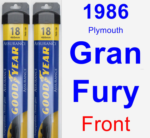 Front Wiper Blade Pack for 1986 Plymouth Gran Fury - Assurance