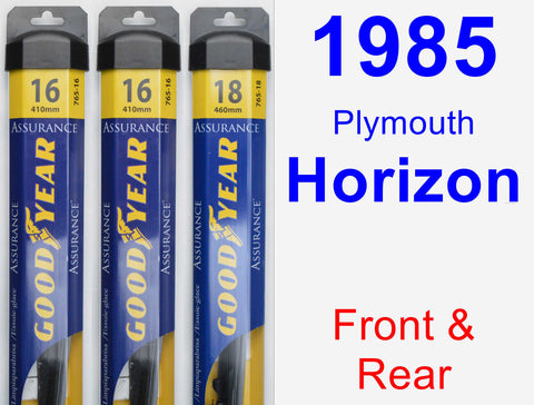 Front & Rear Wiper Blade Pack for 1985 Plymouth Horizon - Assurance