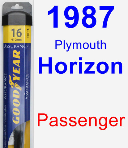 Passenger Wiper Blade for 1987 Plymouth Horizon - Assurance
