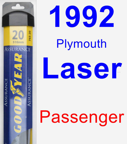 Passenger Wiper Blade for 1992 Plymouth Laser - Assurance