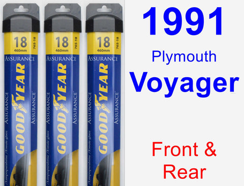 Front & Rear Wiper Blade Pack for 1991 Plymouth Voyager - Assurance