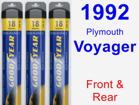 Front & Rear Wiper Blade Pack for 1992 Plymouth Voyager - Assurance